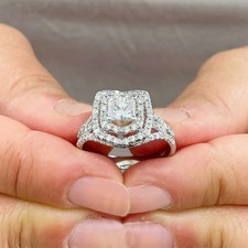 Certified Natural 1.70ct F/VS1 Princess Diamond 14K White Gold Engagement Ring