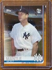 2021 TOPPS X BASEBALL 70th MICKEY MANTLE COLLECTION ORANGE SP #/150 MM48