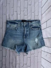 Kendall And Kylie The Icon Jean Shorts Size 3/26 Distressed High Rise Denim Blue