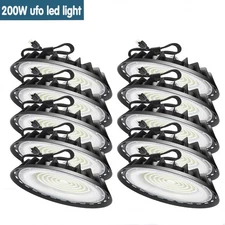 10 Pack UFO Led High Bay Light 200W Shop Warehouse Factory Commercial Industrial