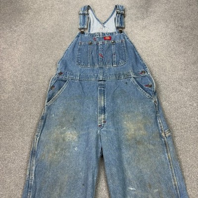 Dickies Latzhose Erwachsene 32x30 blau Overall Latzhose Denim Workwear Carpenter Herren