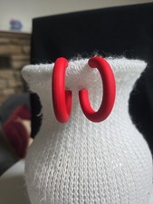 Red Hoop Earrings