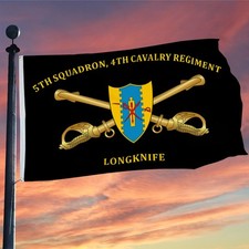 5th Squadron 4th Cavalry Regiment Longknife Flag 3x5Feet with Brass Grommets