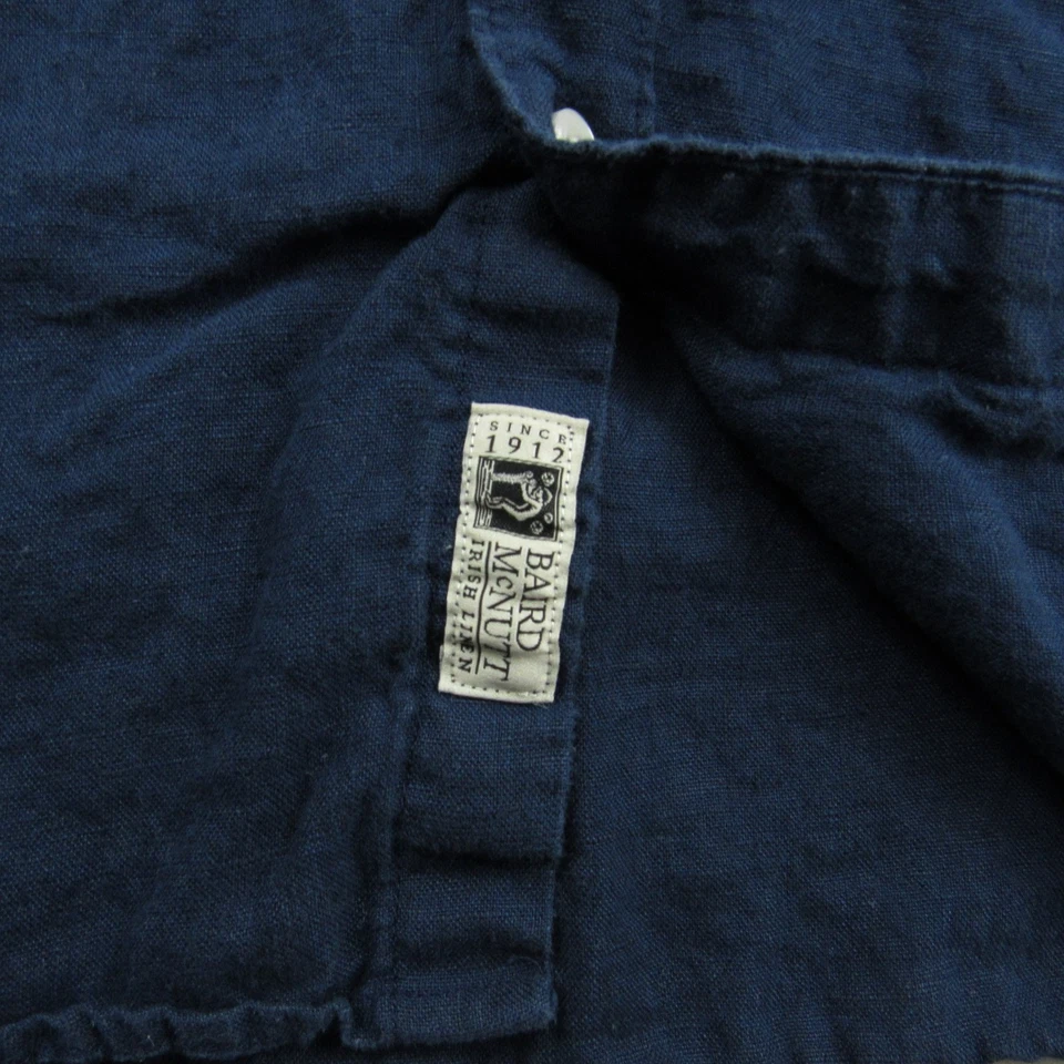 J Crew Shirt Mens Medium Blue Baird McNutt Irish Linen Button Down Classic Fit - Image 4 of 4