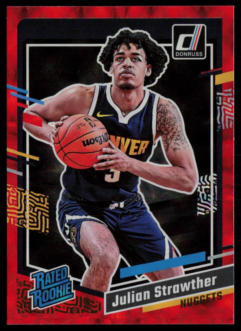 JULIAN STRAWTHER 2023-24 DONRUSS RED RATED ROOKIE RC DENVER NUGGETS #242
