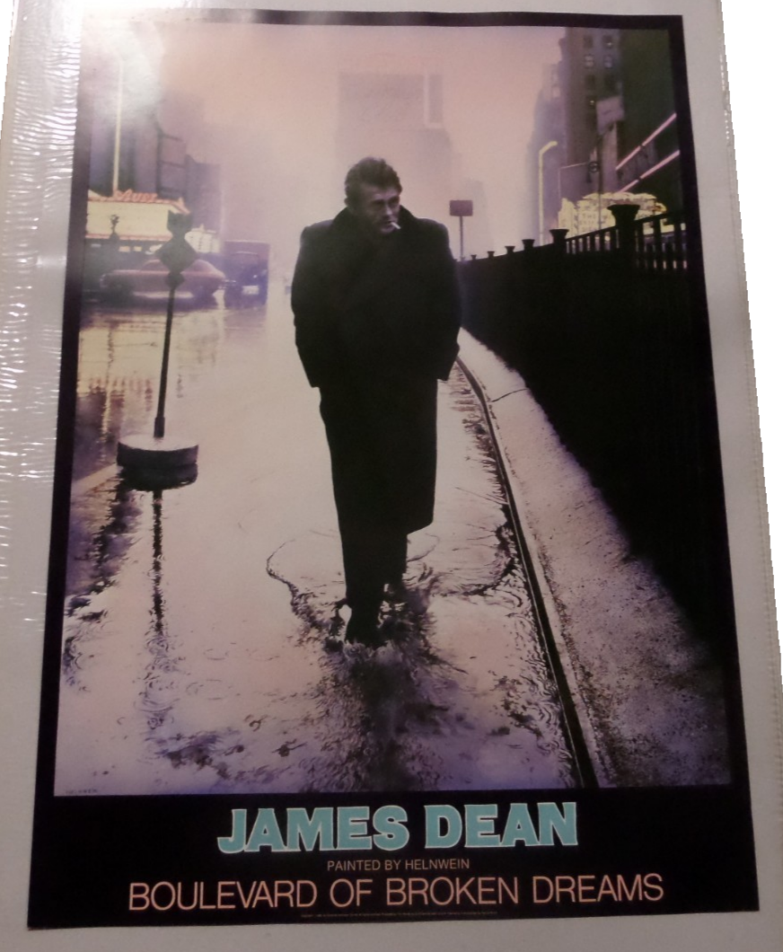 Vintage 33x46 Poster Print Helnwein James Dean Boulevard Of Broken