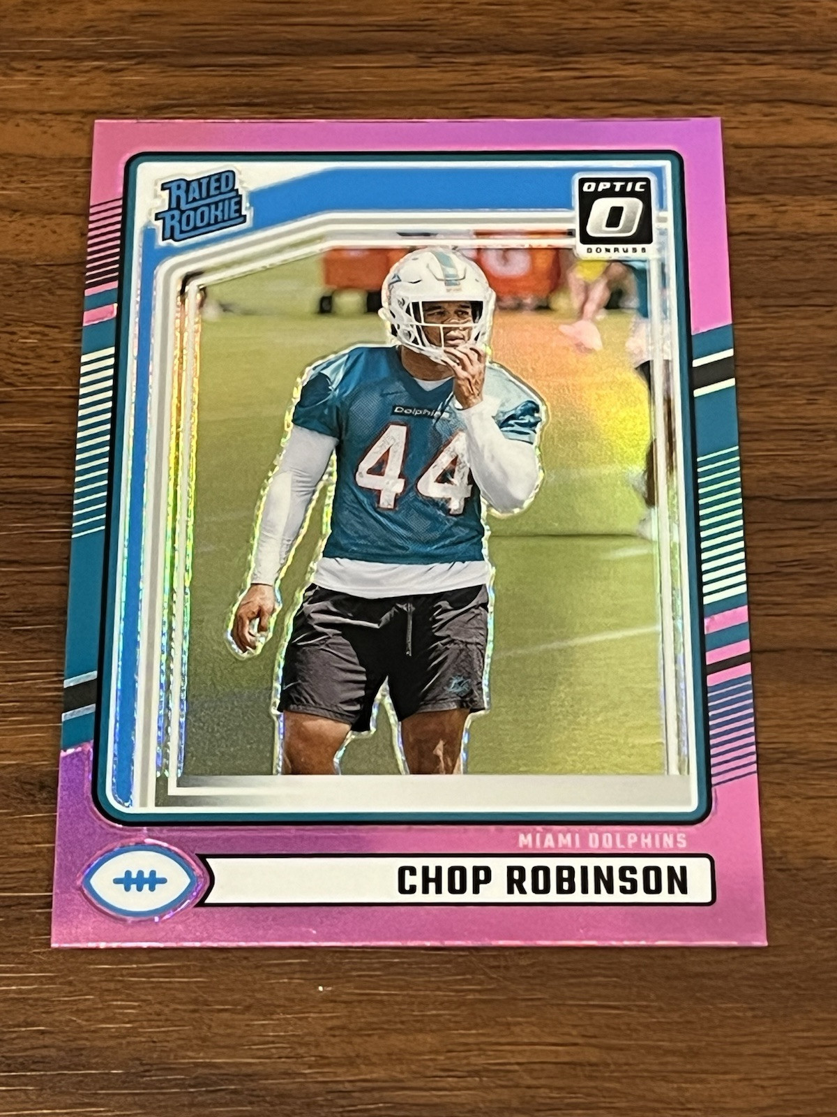 Chop Robinson 2024 Donruss Football RC #351 Pink Optic Preview Prizm Dolphins