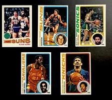 Topps (5) Basketball EX Card Lot 1977 & 78 Alvan Adams Fred Brown Beard Russell