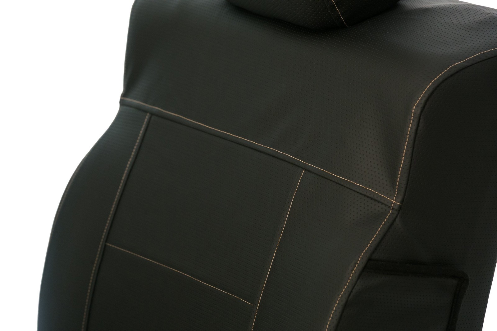 Saddleman 778380-01 Leatherette 1st Row Black Custom Seat Covers