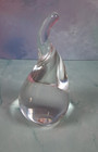 Clear Tear Rain Drop SIGNED 3.5" Art Glass Paperweight Figurine — photo 3