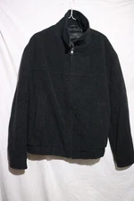 Dockers Mock Neck Zip Up Wool Blend Herringbone Jacket Gray Men Sz L