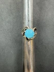 11.7g VTG Sterling Silver 925 Abstract Turquoise Ring Size 8 Jewelry Lot C