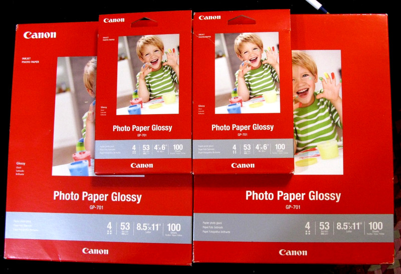 2 Canon Photo Paper, Glossy, 8.5" x 11" 200 Sheets, Plus 2 Boxes 4×6 Glossy.