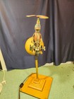 Vintage Lamp with  Tin Mechanical Wind-Up Duck on a Bike Toy.  One of a kind! — photo 2