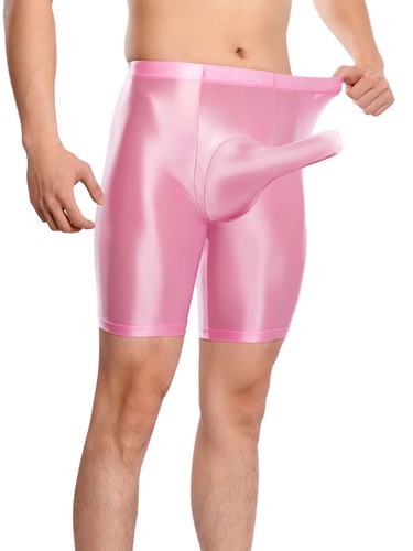 Mens Ice Silky Stretchy Glossy Boxer Shorts Panties Bulge Underwear Swimming - Picture 19 of 78