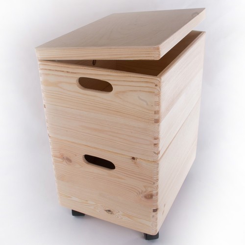 Large Wooden Storage Boxes / Plain Wood / Box with Lid / Crate Trunk Containers - 第 137/171 張圖片