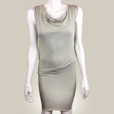 Womens ASOS Size 4 Tan Sleeveless Bodycon Dress Sleeveless Slouch Neck