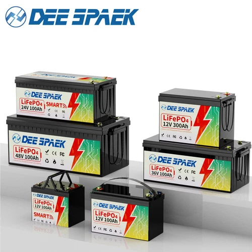 12V 24V 36/48V 100Ah 200Ah 300Ah LiFePO4 Lithium Battery BMS Bluetooth Solar RV