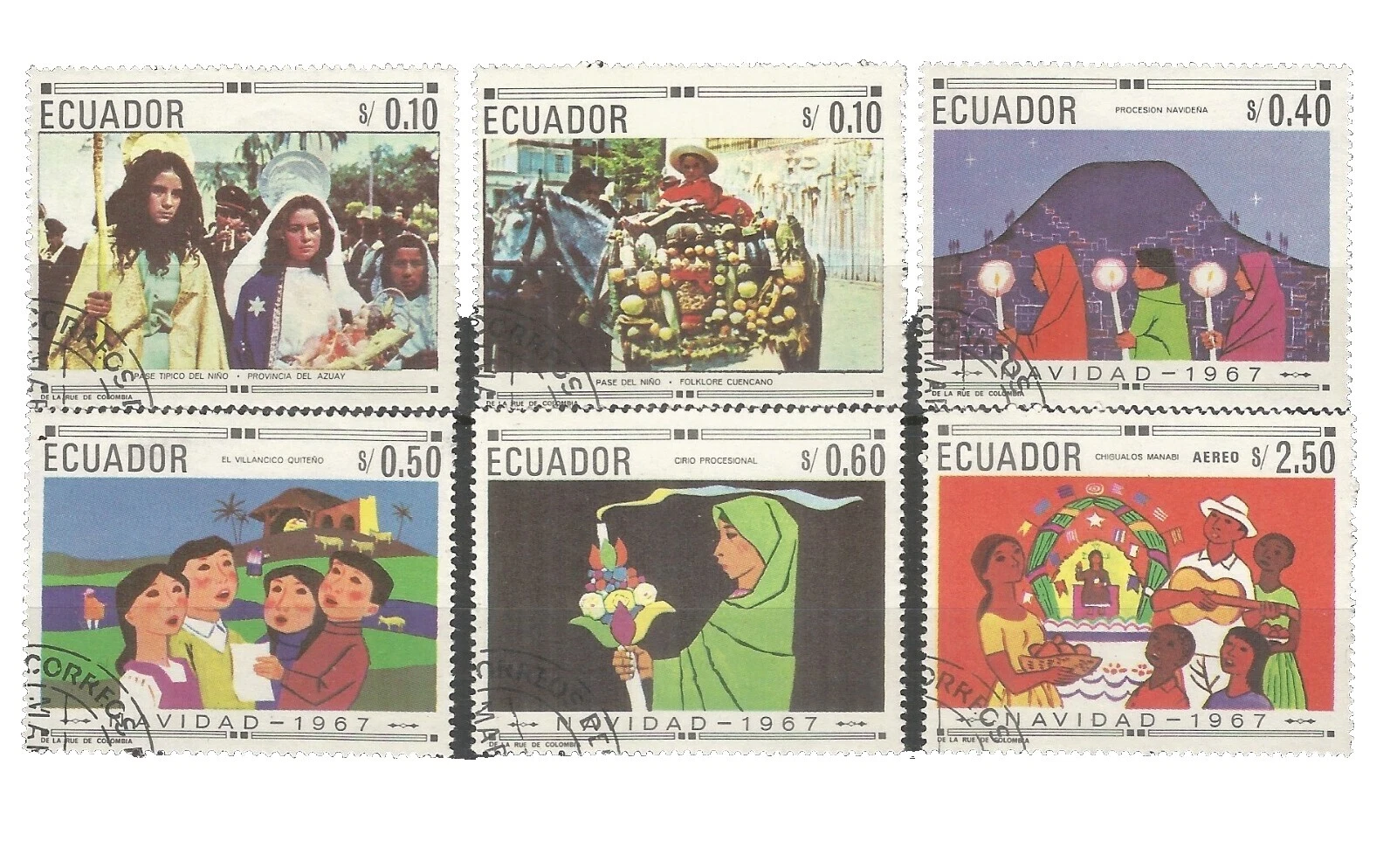 Сезонные рождественские эквадорские марки