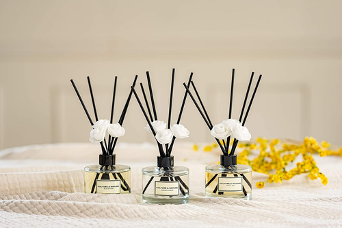 Reed Diffuser Set 6.7Oz (200Ml) Black Rose Scented Diffuser with Sticks Home Fra - Picture 6 of 8
