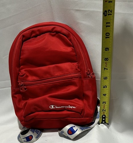 Champion Backpack Mini Red 2 Pocket Adjustable Straps With Logo - Picture 8 of 8