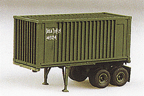 Trident 1/87 HO Scale US/NATO Equipment 2-Axle 20' Chassis w/Box Container 90079 - Picture 2 of 3