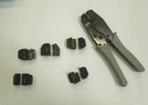 Ratcheting Crimper for RJ Style Modular Plugs, 6 Style Sets of Crimping Heads 