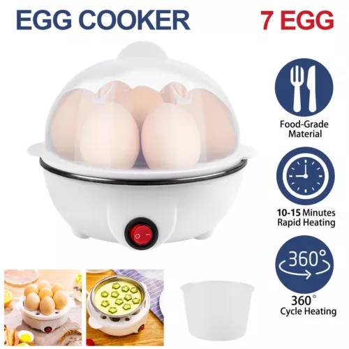 Electric Egg Cooker Boiler 7 Egg Steamer Non Stick Hard Boiled Auto-Off 350W