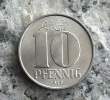 10 Pfennig 1978 A Kursm&uuml;nze DDR in Aluminium - in Pr&auml;gefrischer Erhaltung Top !