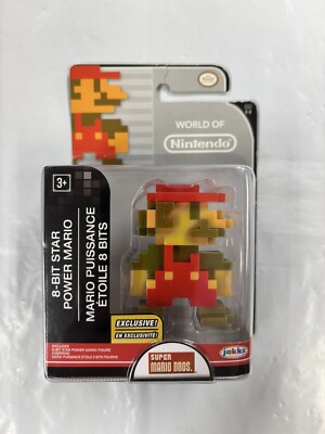 8 Bit Star Power Mario World Of Nintendo 2.5 Inch Action Figure Exclusive New