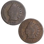 (2 PC. LOT SET)1887 AND 1888 Indian Head Cent Pennies AVERAGE CIRCULATED