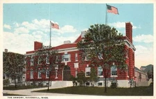 Vintage Postcard 1920's The Armory Building Landmark Haverhill Massachusetts MA