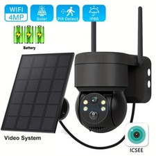 Solar Battery Powered Wireless WiFi Outdoor Pan/Tilt Home Security Camera System