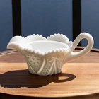 Vintage Kemble Milk Glass Hobstar Creamer Bowl/Gravy Boat