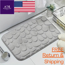 Super Water Absorbent Soft Memory Foam Bath Mat Non-Slip Bathroom Shower Rug