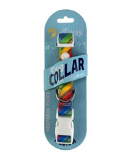 Whimsy Dog Collar Love  Rainbows Stripe Neoprene Padded Pride Parade Medium NEW