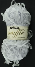 VTG Bernat Souffle Nylon Yarn 200 Yards 5292 Lot A Pearl Gray Ribbon FREE SHIP