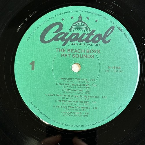 THE BEACH BOYS Pet Sounds Album LP Record 1980 Capitol Mono Reissue N-16156 - Picture 5 of 6