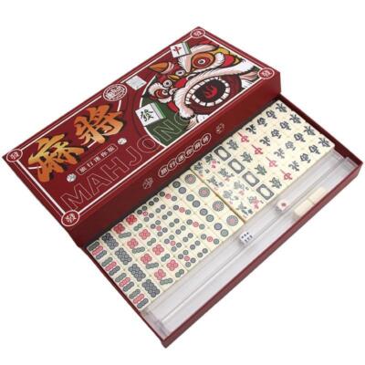 Tragbares Mini Mahjong Set - 144 Spielsteine traditionelles chinesisches Spiel für Zuhause & Reisen
