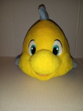 Disney Store The Little Mermaid - Flounder 10" Plush Stuffed Fish G 
