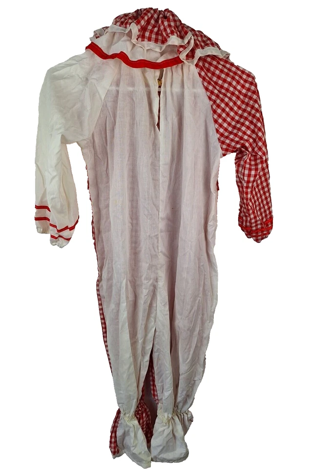 De Colección Disfraz de Payaso Mono Unisex Cuello Volantes Cuadros Rojo Sin Marca 2 Piezas Foto 2 de 4