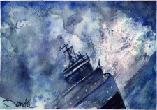 Perfect Storm : Sandra Watercolors™ California : ORIGINAL PAINTING
