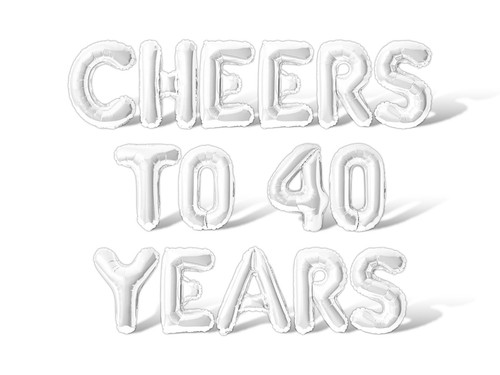 CHEERS TO 40 YEARS Letter Balloon Banner - 40th Anniversary Party Decorations - Picture 46 of 55