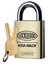 Lockwood 334B45 Padlock - NEW - Two Original Keys - 334B45/119/5KD