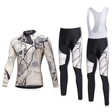 Skull Radtrikot Set Herren Lang Fahrradtrikot Radlerhose Trägerhose Gepolstert
