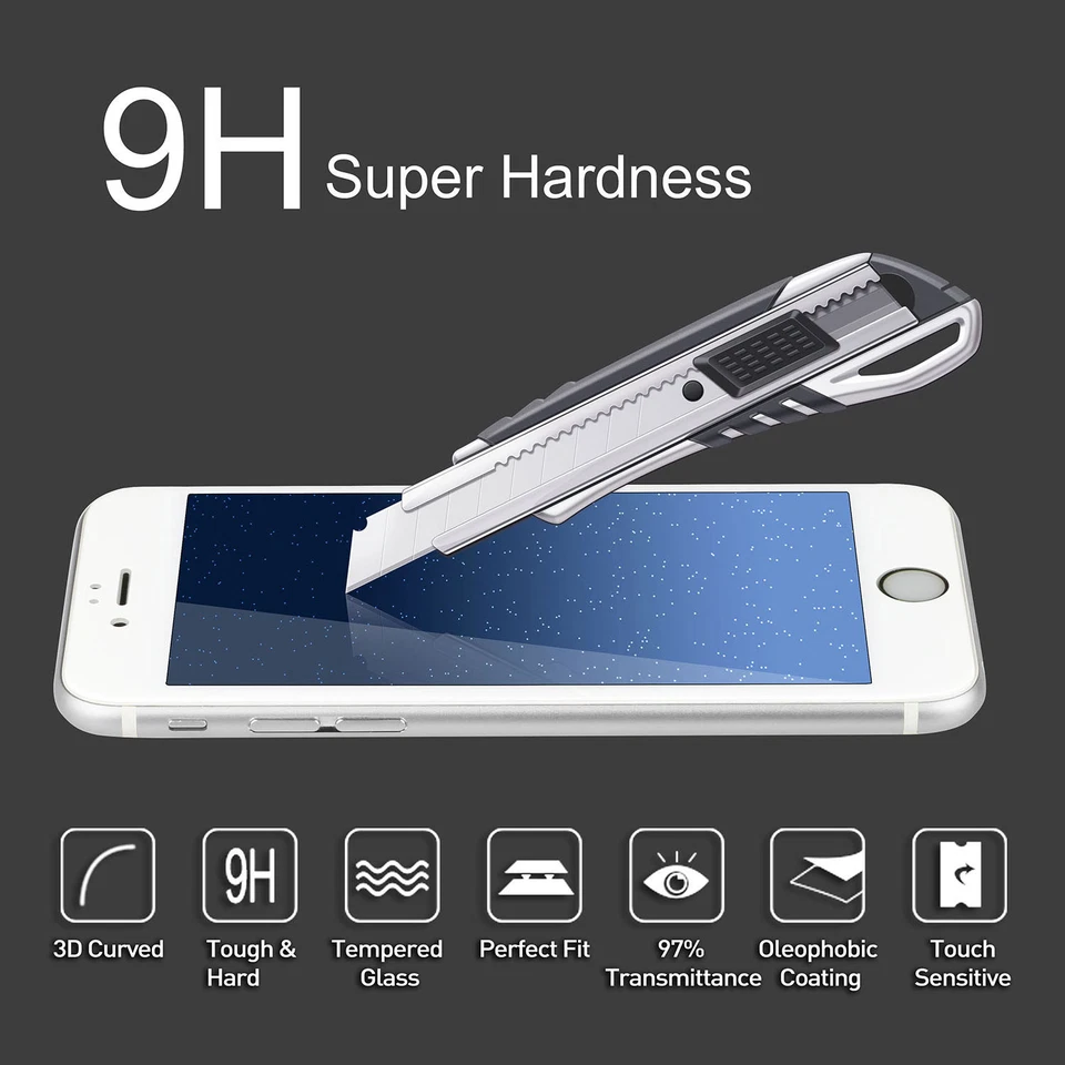 Protector de pantalla de vidrio templado de cobertura completa 3D para Apple iPhone 7 6 y Plus Foto 4 de 4