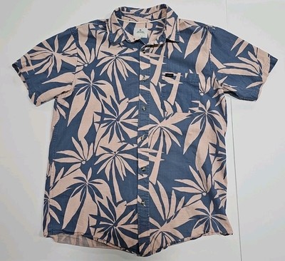 RIP CURL Hawaiian Palm SS ButtonUp Summer Shirt BARREL KILLA BLUE GUM Mens Small