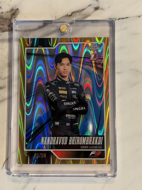 2022 Topps Chrome F1 Nandhavud Bhirombhakdi Gold Raywave 1/50 1st
