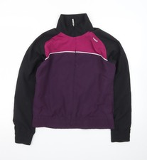 Reebok Women's Purple Black Full Zip Bomber Jacket Size S