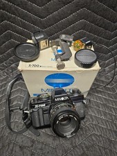 Minolta X-700 35mm Film SLR Camera 50mm Lens with Original Box and Extras